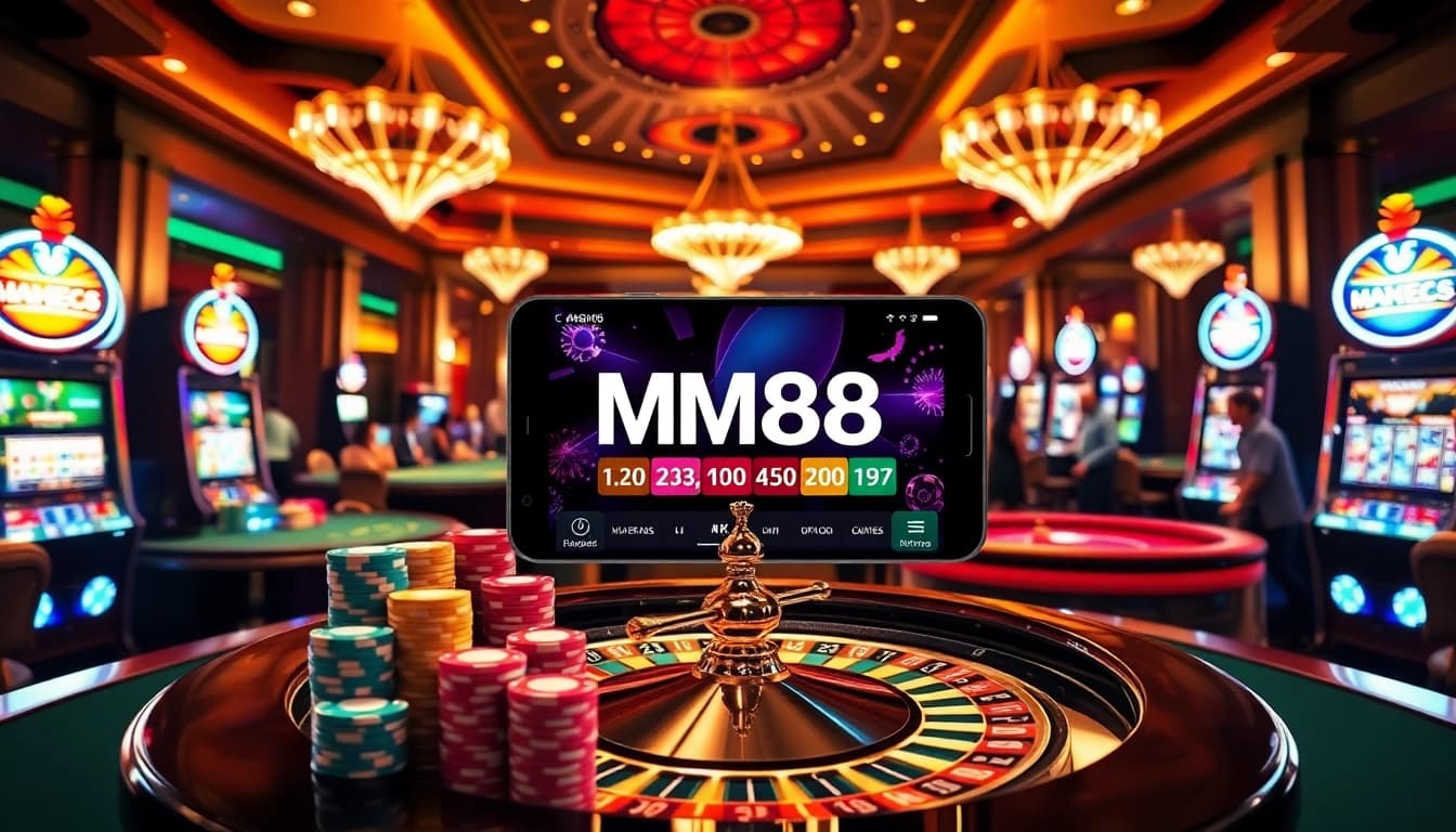Engaging scene at MM88 casino, featuring vibrant games and action with live dealers.