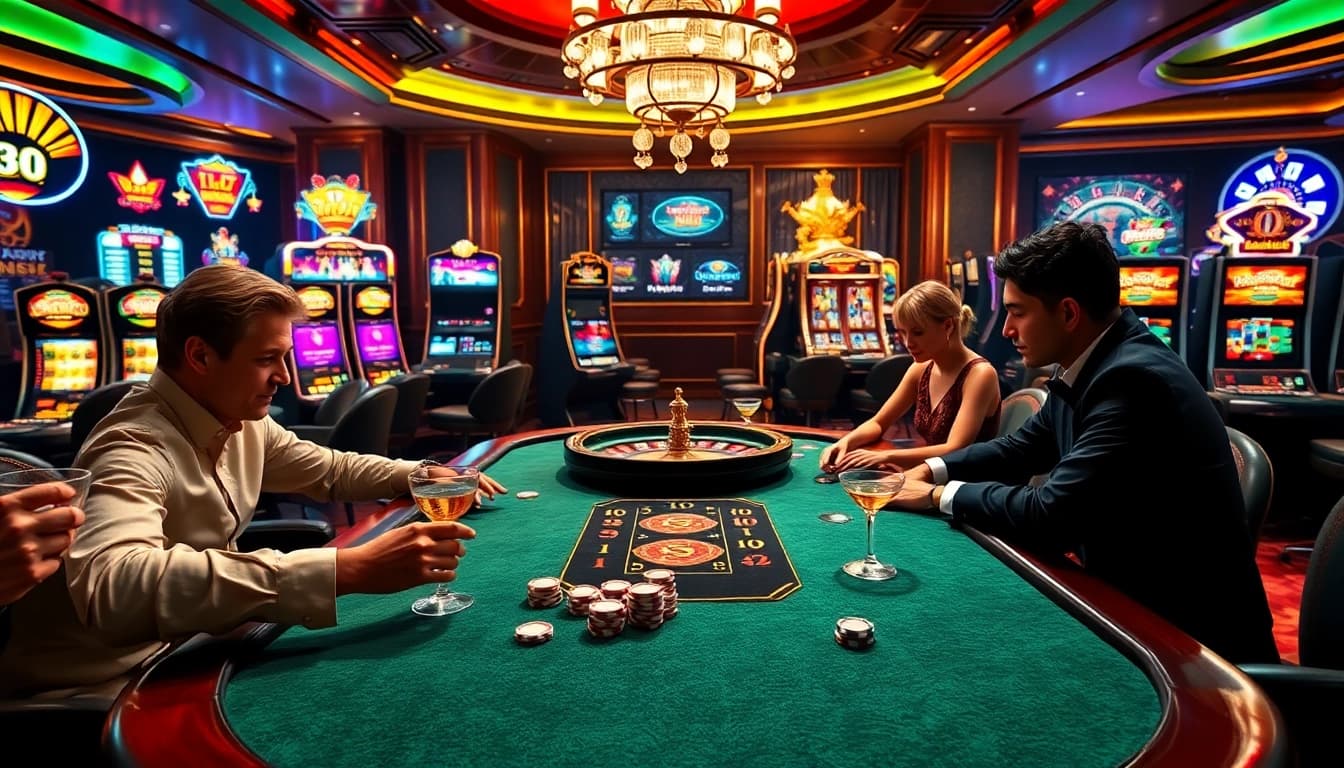 Pahala4d poker game highlighting high-stakes action and luxurious casino ambiance.