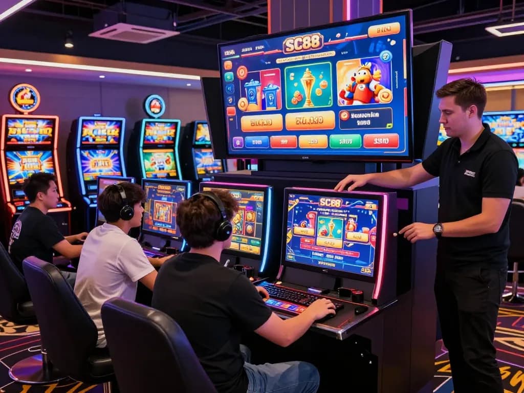 Experience the exhilarating SC88 VIP gaming environment with interactive players and vibrant visuals.