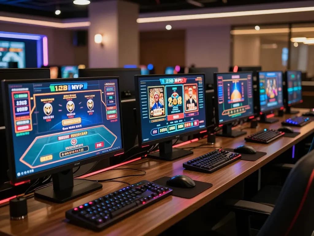 Engaging online gaming action on the 123B MVP platform with multiple screens showing live dealer games and slots