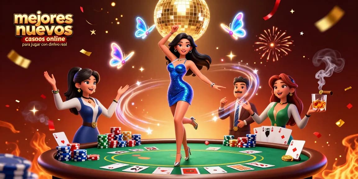 Engage with mejores nuevos casinos online españa para jugar con dinero real featuring a dynamic casino scene with vibrant elements.