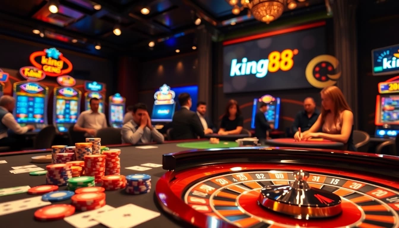 Experience high-stakes action with king88 poker chips and an elegant casino setup.