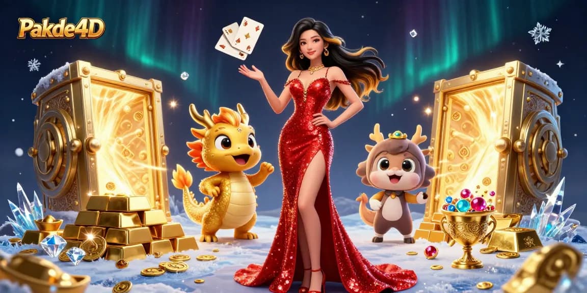 Pakde4D enhances your online lottery experience with an engaging atmosphere featuring a confident character and gambling elements.