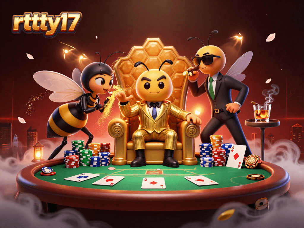 Experience rttty17 with unique casino vibes featuring a mob boss in a casino-themed illustration.