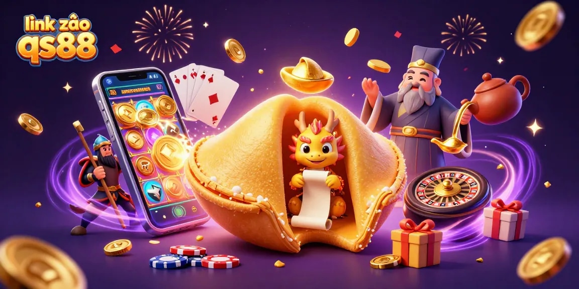 Chơi game hấp dẫn tại link vào qs88 với các biểu tượng casino đầy sắc màu và may mắn.