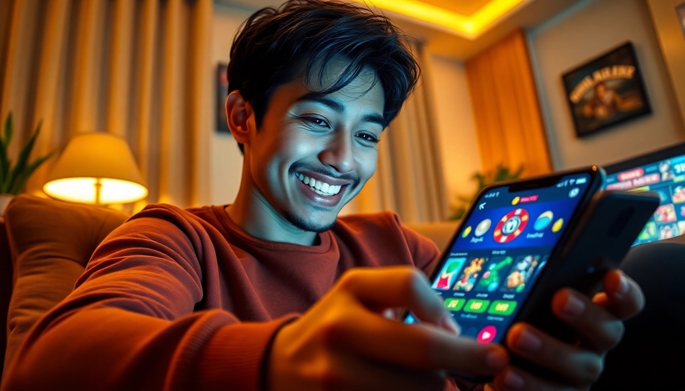 Engaging online gambling experience with nhà cái 8s app on mobile, highlighting fun and excitement.