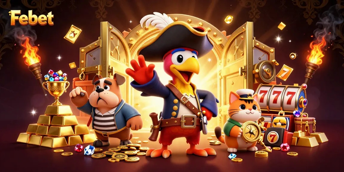 Febet unleashes a thrilling casino adventure with vibrant characters and gold treasures.