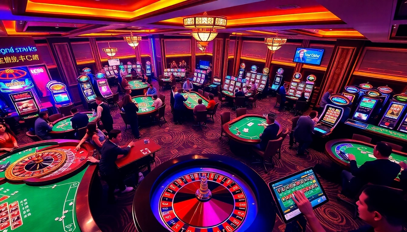 Engage in thrilling games at Nhà cái LC88 with vibrant casino tables and exciting online interfaces.