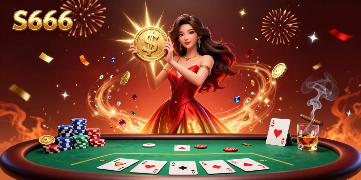 S666 enhances your winning experience with thrilling poker scenes and vibrant celebrations.