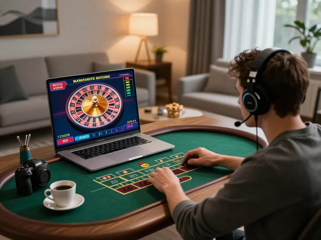 Engaging gameplay on go8 casino platform, featuring roulette bets and immersive player experience