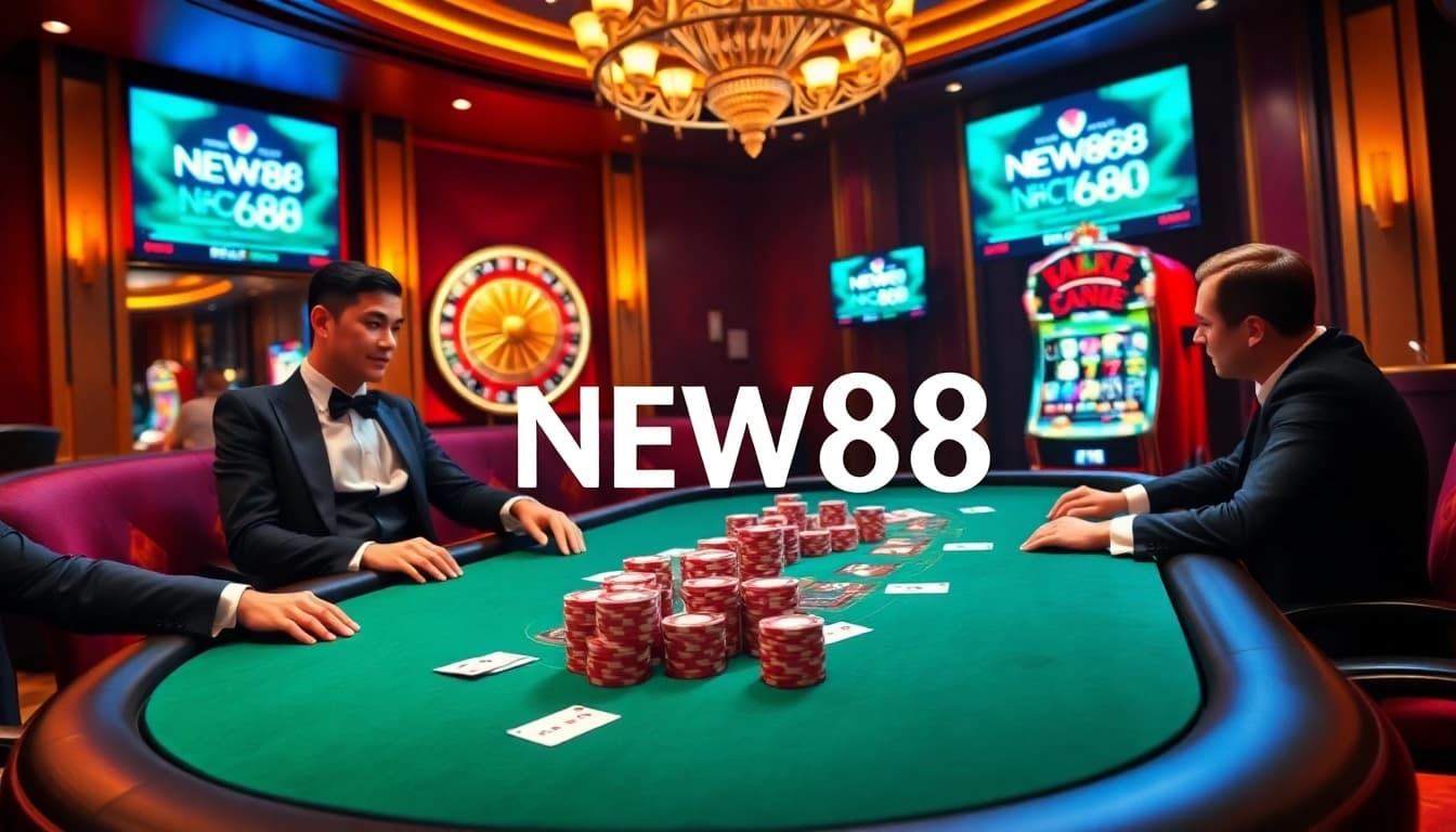 Experience the thrill of Nhà Cái NEW88 with vibrant poker, roulette, and slot machine gaming.