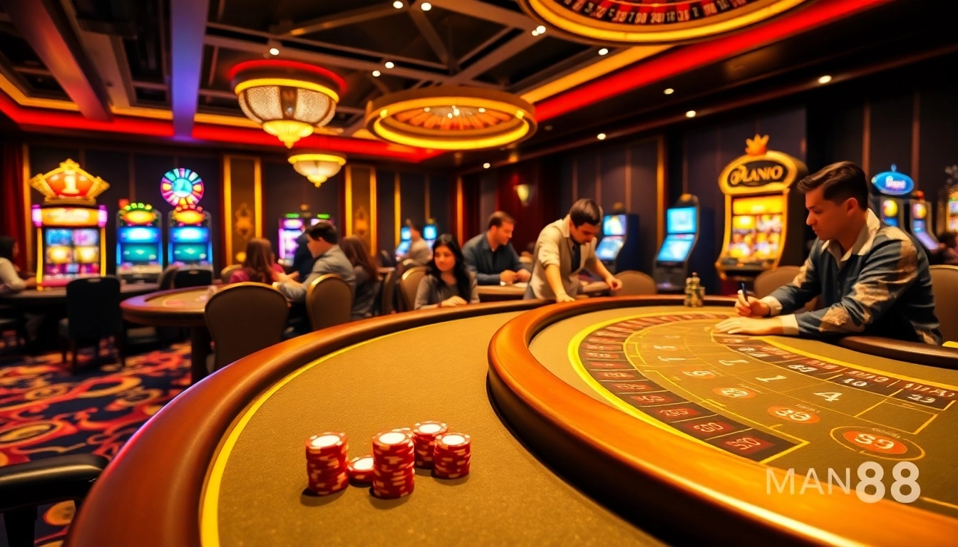 Join the excitement at Man88 with thrilling games and vibrant casino atmosphere.