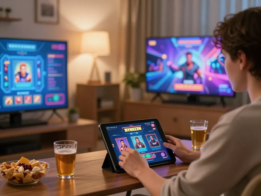 Engaging in online slots gameplay on a tablet at home using sc88vn