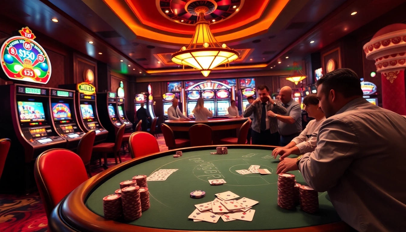 Experience thrilling gameplay dynamics at win55 casino with vibrant poker tables and exciting slot machines.