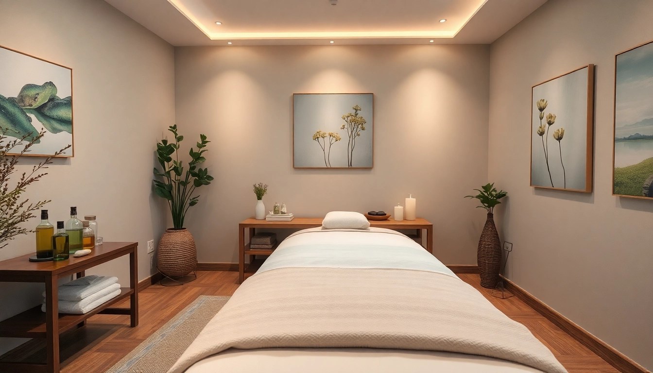 Relaxing 동탄출장마사지 treatment room with soothing ambiance and professional setup.