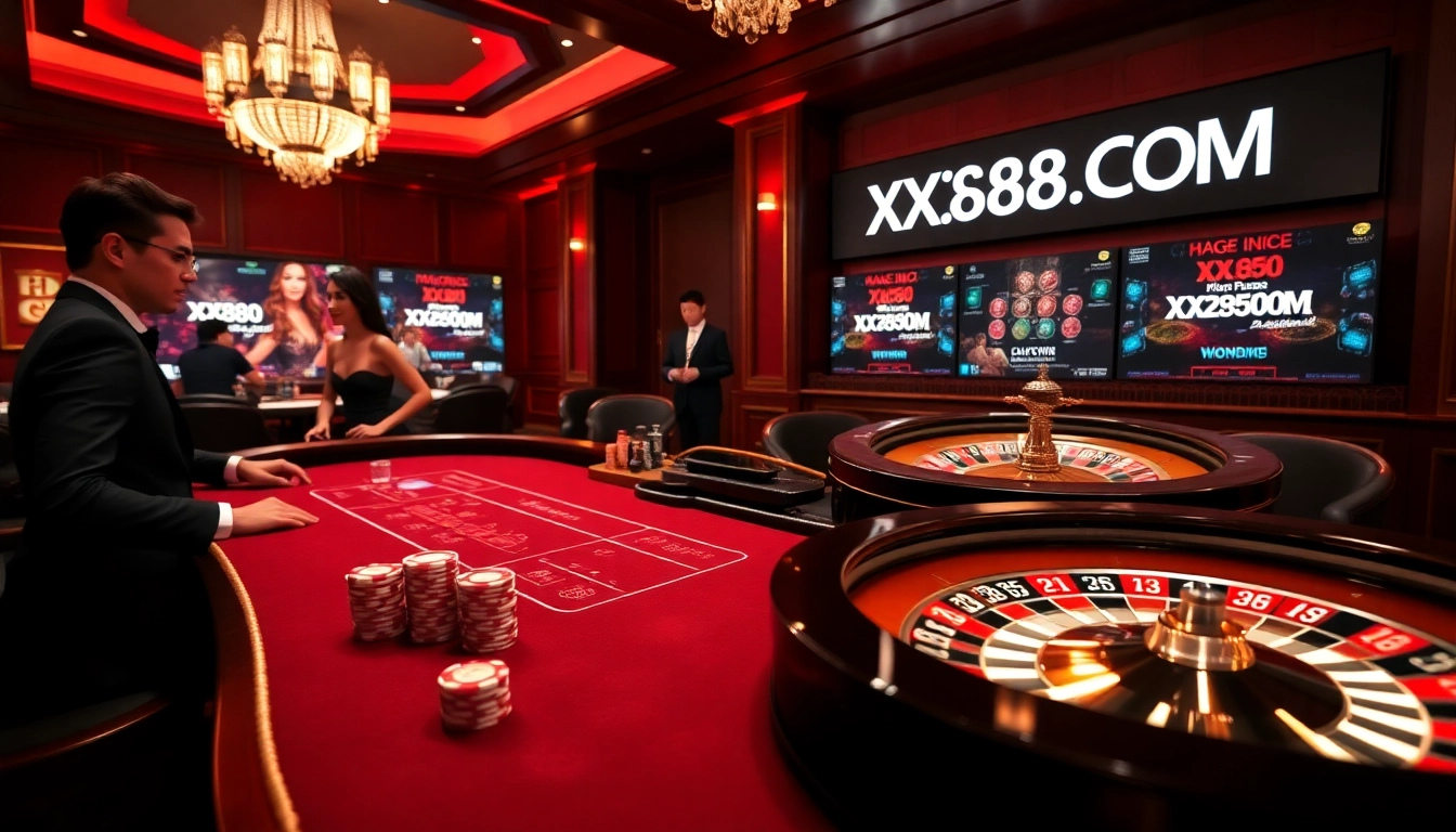 Experience thrilling baccarat at XX88.COM with vibrant casino visuals and energized players.