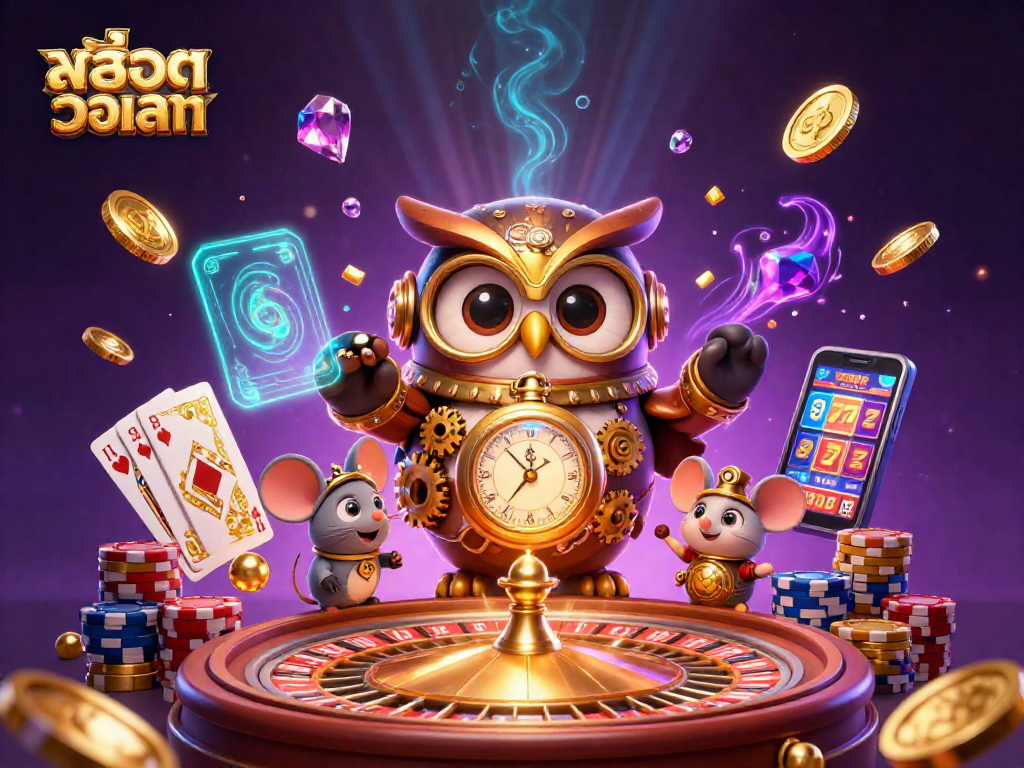 Engage with สล็อตวอเลท exciting casino experience featuring golden coins and futuristic elements.