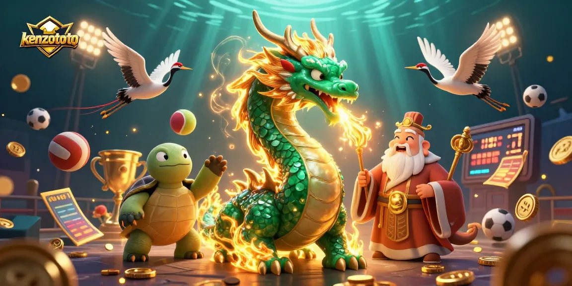 Kenzototo invites players to experience thrilling Macau lottery games with a powerful dragon symbolizing fortune and luck.