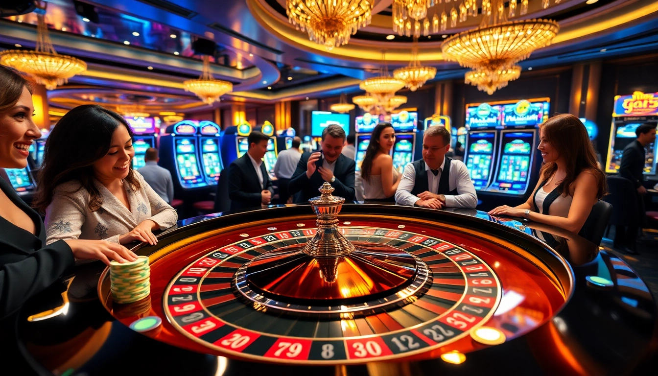 Experience the excitement at https://go8f.com/ with a vibrant casino scene featuring roulette and poker play.