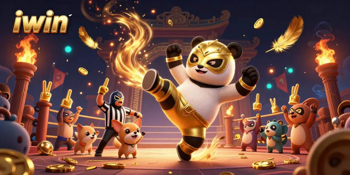 Experience the thrill of iwin as a panda competes in a lively casino arena.