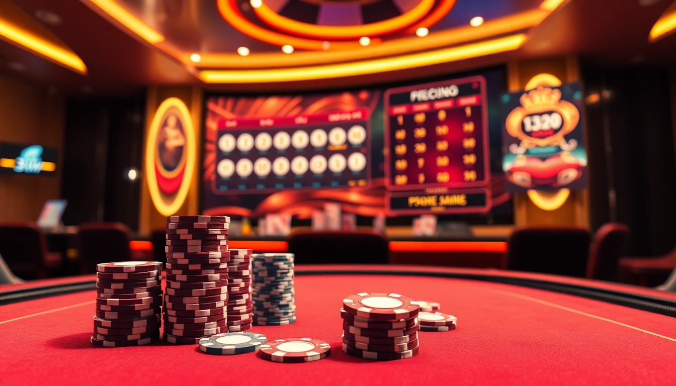 Experience thrilling gaming at link 32win with vibrant poker chips and digital lottery excitement.