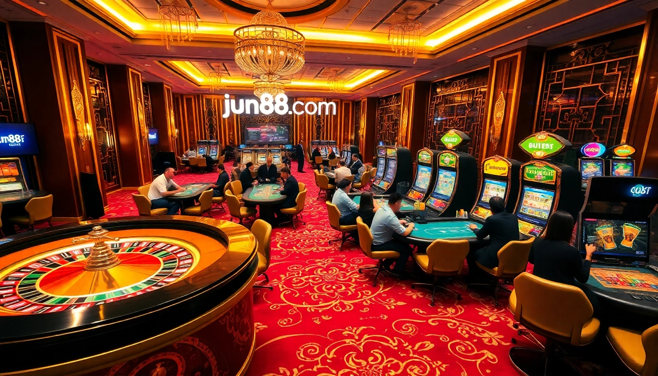 Experience the excitement of playing at jun88 com with vibrant casino tables and engaging players.