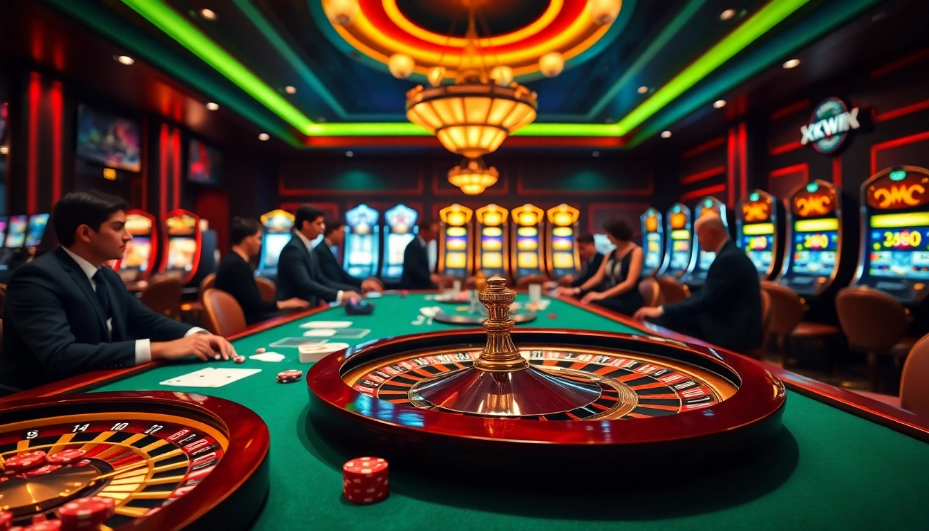 Engaging casino table scene showcasing excitement at https://kkwin.life with players and vibrant chips.