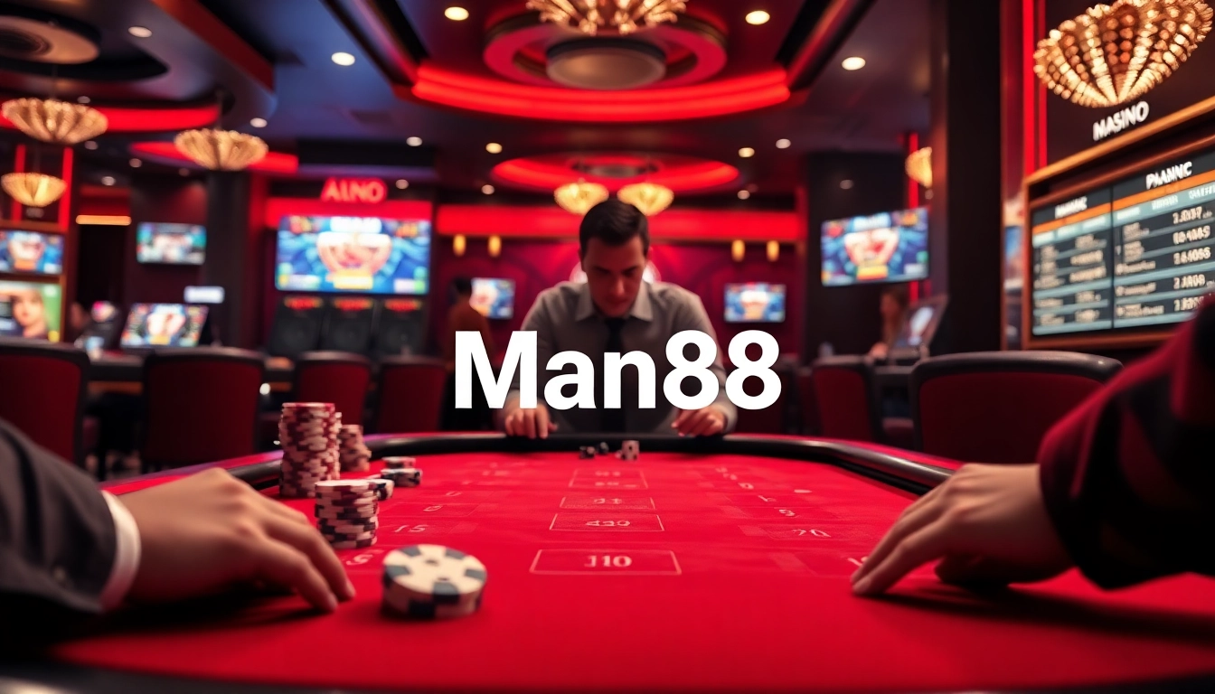 Man88 players placing bets at a sophisticated online casino table with engaging gameplay elements.