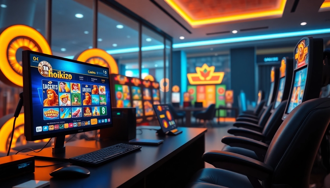 Experience thrilling gaming with hoki138 visualizing an engaging online casino scene.