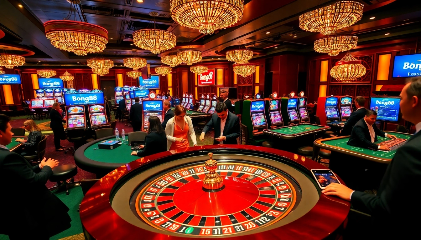 Experience thrilling gambling moments at Bong88's luxurious casino tables.