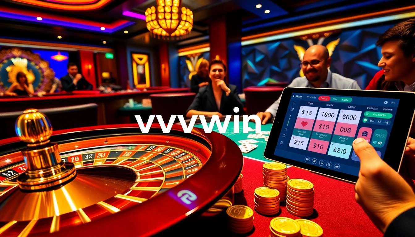 Experience the excitement of vvvwin with a vibrant casino atmosphere featuring roulette and poker games.