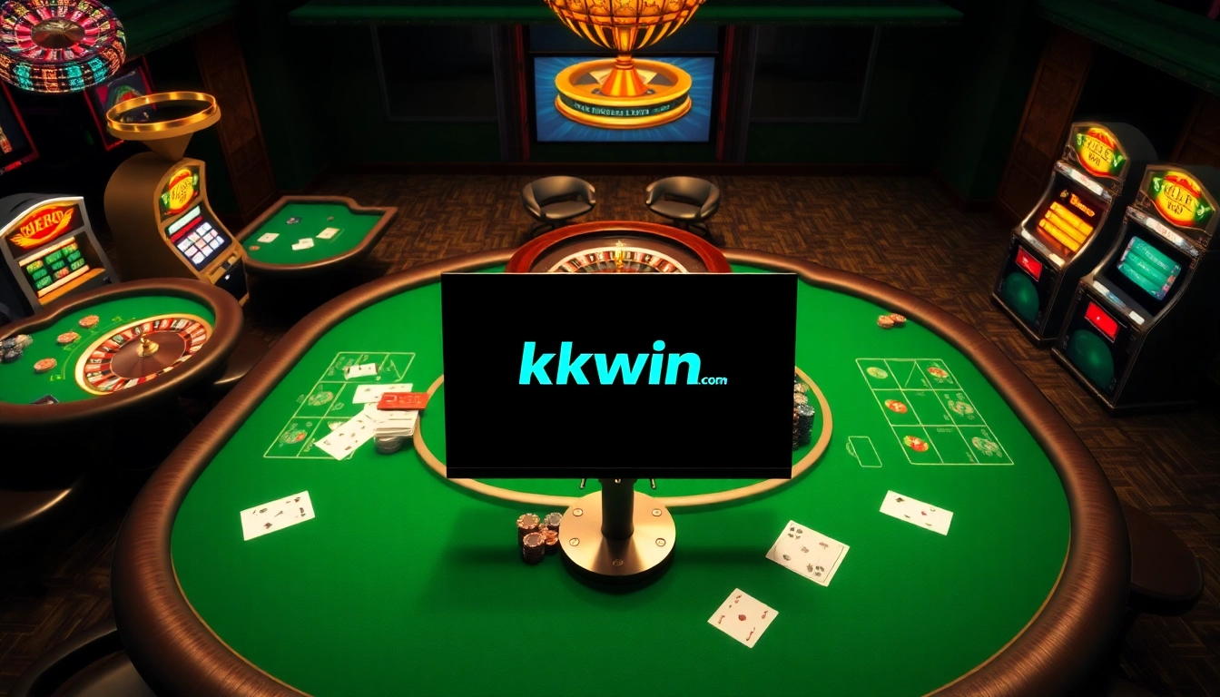 Experience thrilling casino action with kkwin com at vibrant poker and roulette tables, showcasing high-stakes excitement.