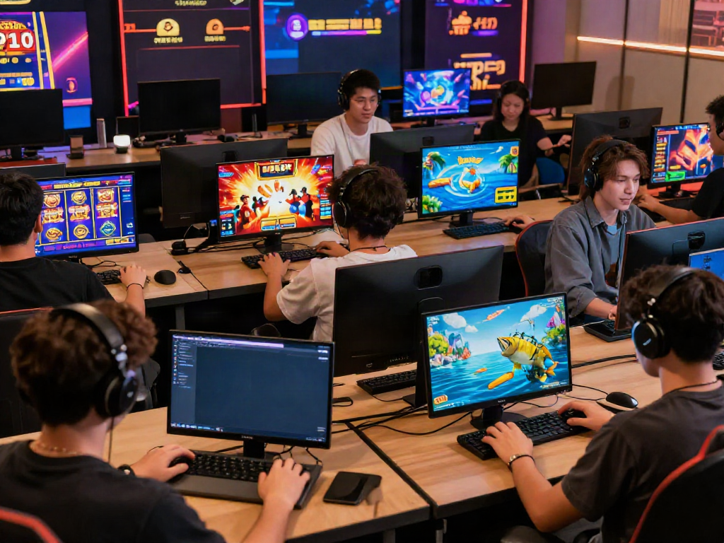A80 online gaming platform showcasing players engaged in various games with vibrant visuals and promotional screens.