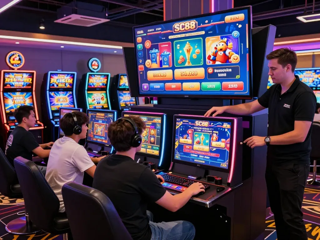 Experience the exhilarating SC88 VIP gaming environment with interactive players and vibrant visuals.