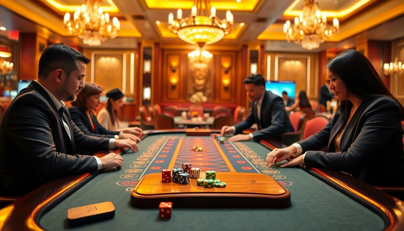 Experience thrilling xóc đĩa online gameplay with vibrant casino ambiance and strategic betting.