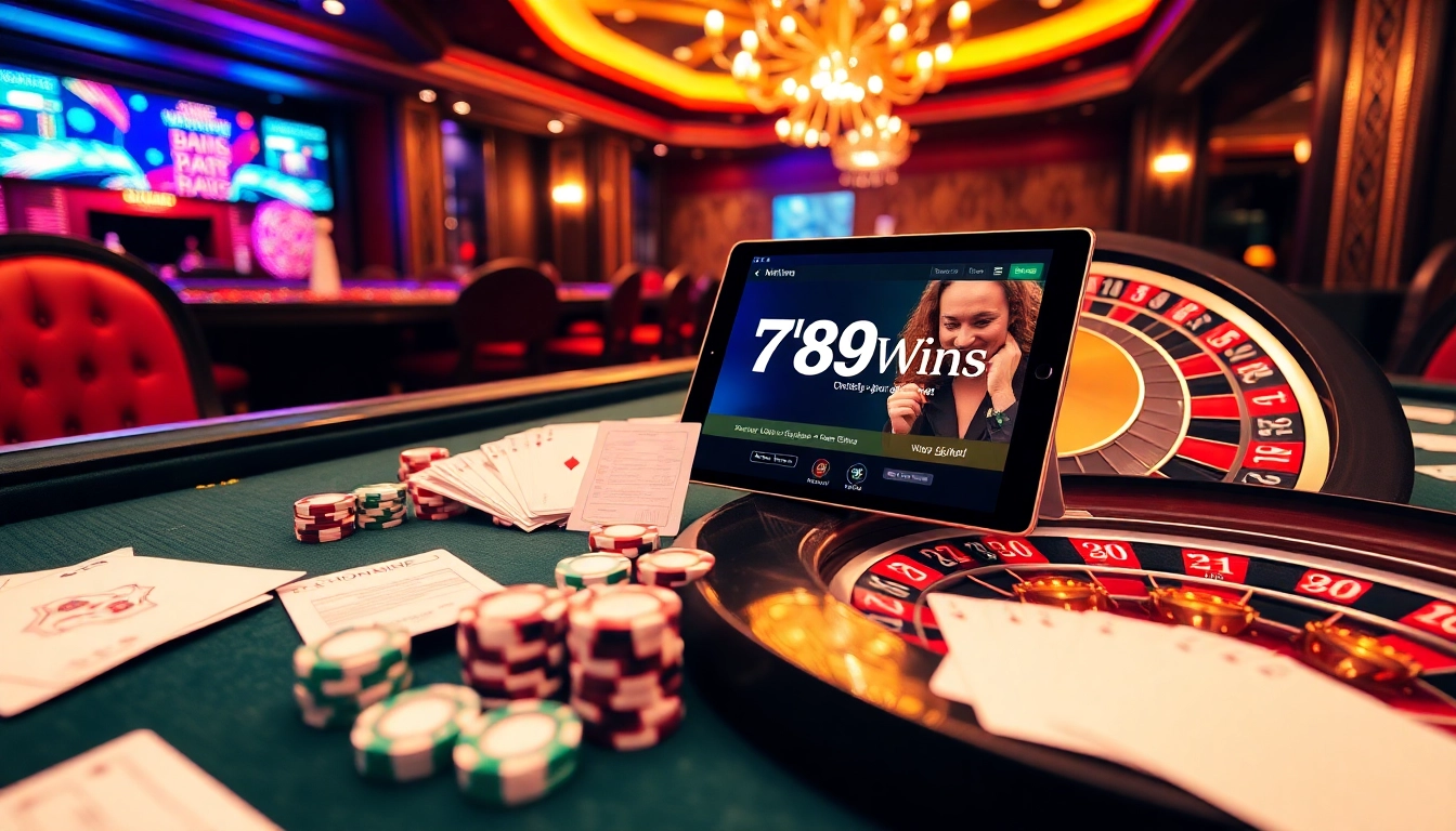 Experience high-stakes gaming action at https://789winss.net with vibrant casino visuals showcasing poker and roulette.