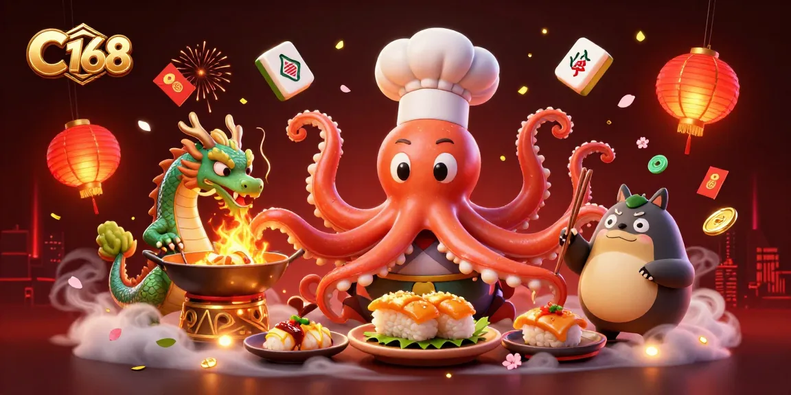 Experience the thrill at C 168 casino with an engaging 3D illustration of dynamic characters in a vibrant setting.