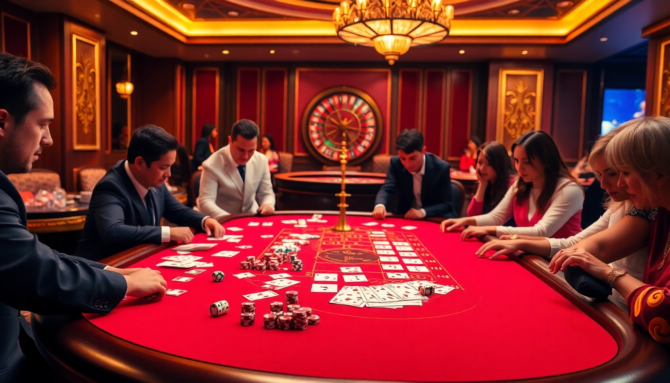 Experience an exciting game at AE888 casino table with vibrant poker chips and illuminated ambiance.