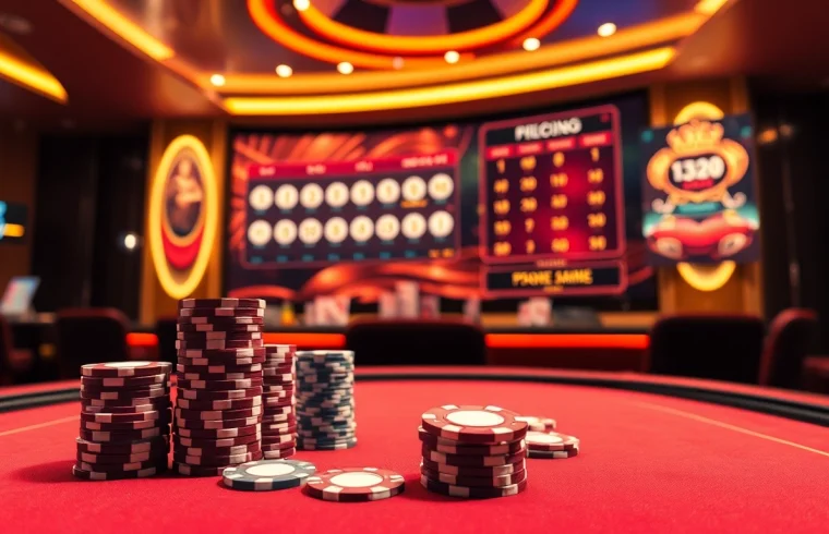 Experience thrilling gaming at link 32win with vibrant poker chips and digital lottery excitement.