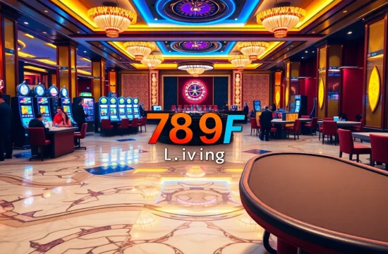 Engaging casino atmosphere at https://789f.living/, featuring poker tables, slot machines, and roulette wheel.