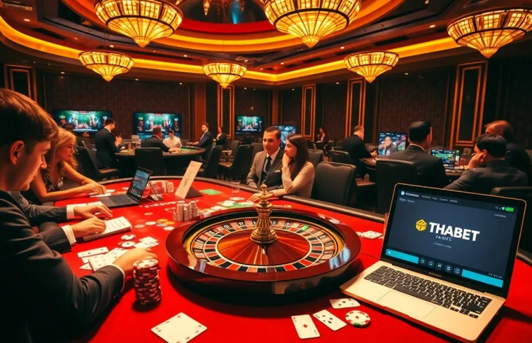 Experience the thrill of Tha bet with players engaging in exciting casino games.