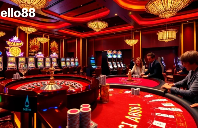 Experience the thrill of gambling at Hello88 with vibrant casino games and engaging players.