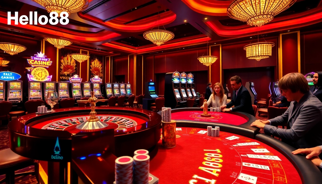 Experience the thrill of gambling at Hello88 with vibrant casino games and engaging players.