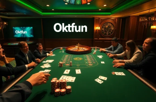 Experience the excitement of gambling at Okfun, featuring vibrant poker tables and thrilling games.