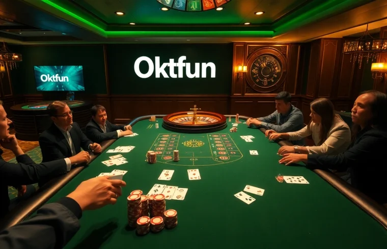 Experience the excitement of gambling at Okfun, featuring vibrant poker tables and thrilling games.