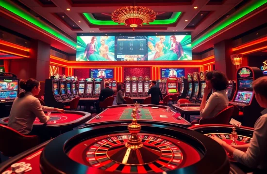 Gamblers experiencing thrilling moments at XX88.AI's vibrant online casino with poker and slot features.