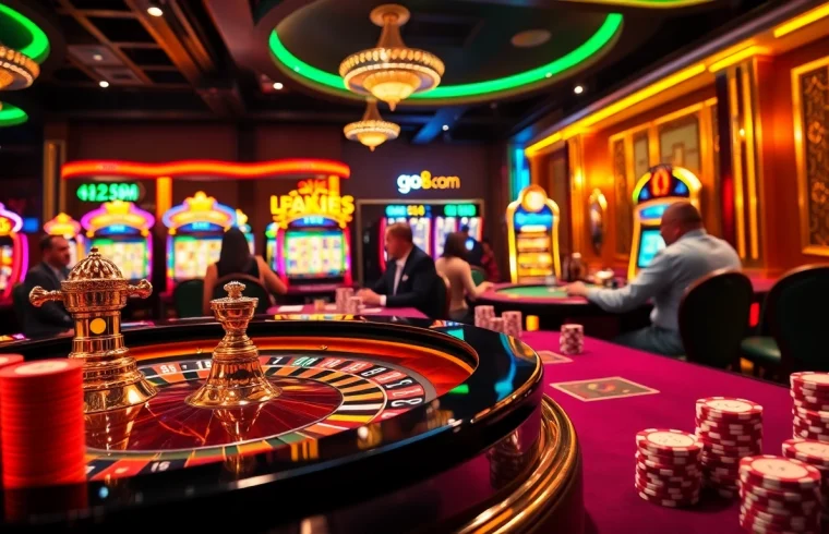 Experience thrilling gameplay at go8.com with vibrant casino tables and excited players.