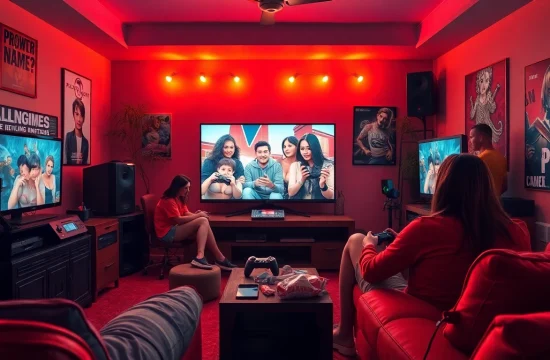 Engaging scene of players enjoying a variety of porn games in a cozy gaming room atmosphere.