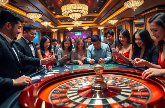 Experience the thrill of Man88 gaming with a luxurious casino scene featuring roulette and poker.