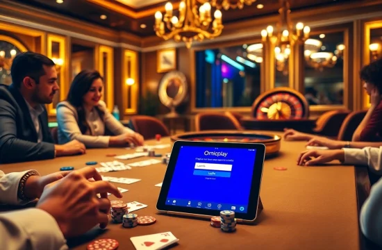 Engaging scene showcasing 'onicplay login' with players at a vibrant casino table.